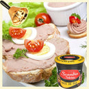 Canned chicken pâté from Scandia Sibiu, part of conserve and muraturi collection, showing the product jar with label.